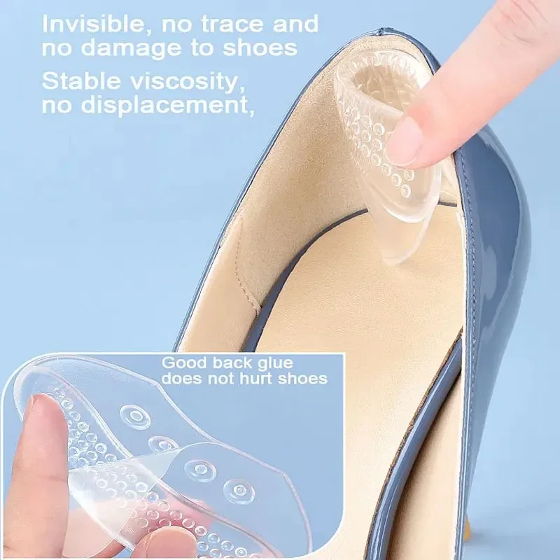 Heel Protector Heel Protector Pads Heel Cushion Protector High-quality Silicone Heel Protectors Women's High Heels Non-slip Pads Foot Care Products Adjustable Size Shoe Accessories