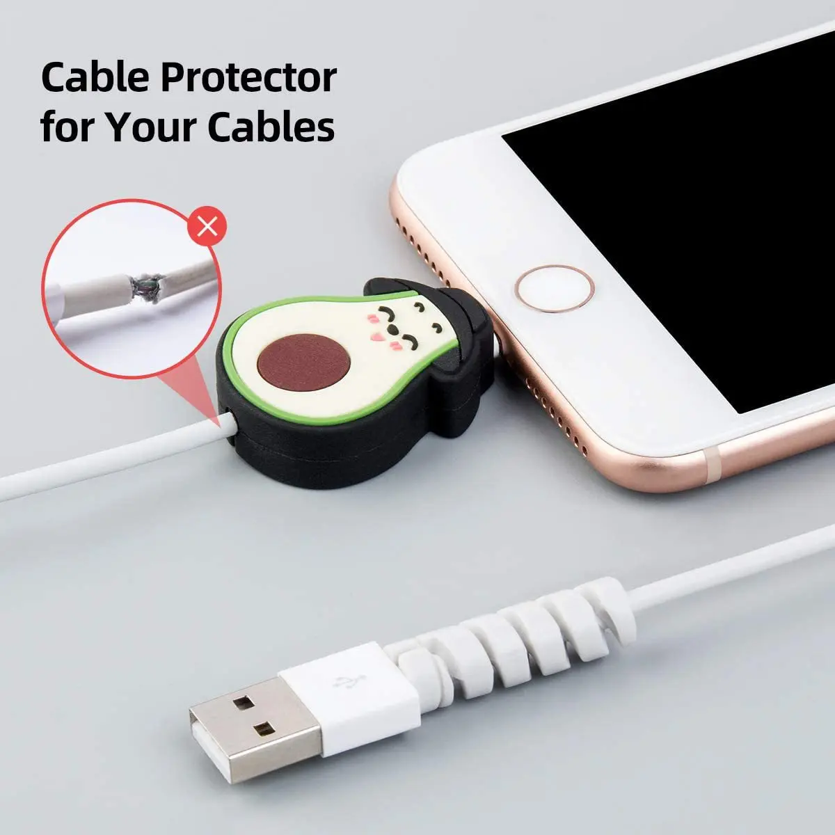 Cute Cartoon Phone USB Cable Protector For Apple iphone Cable