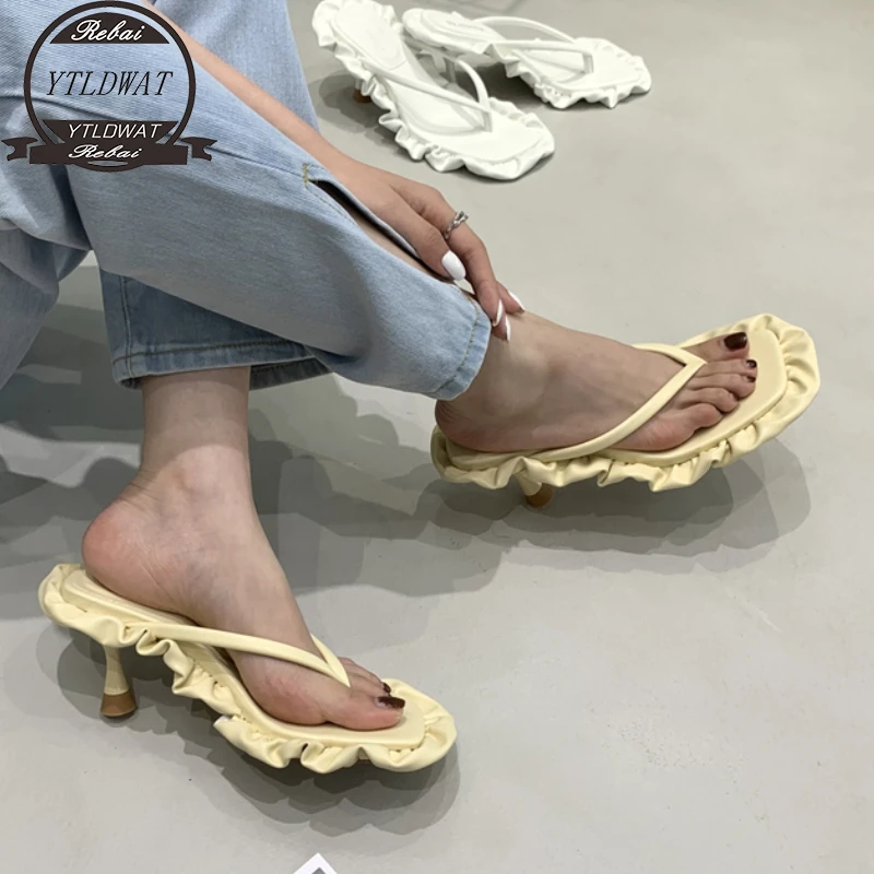 

Women Flip Flop Fashion Summer Female Slippers Shoes Thin Heels Sandals Ladies Sliders Woman Outside For Lady