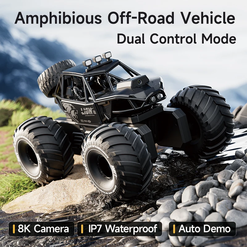 Gros plan sur le Crawler Buggy RC 4WD tout terrain avec sa caméra intégrée