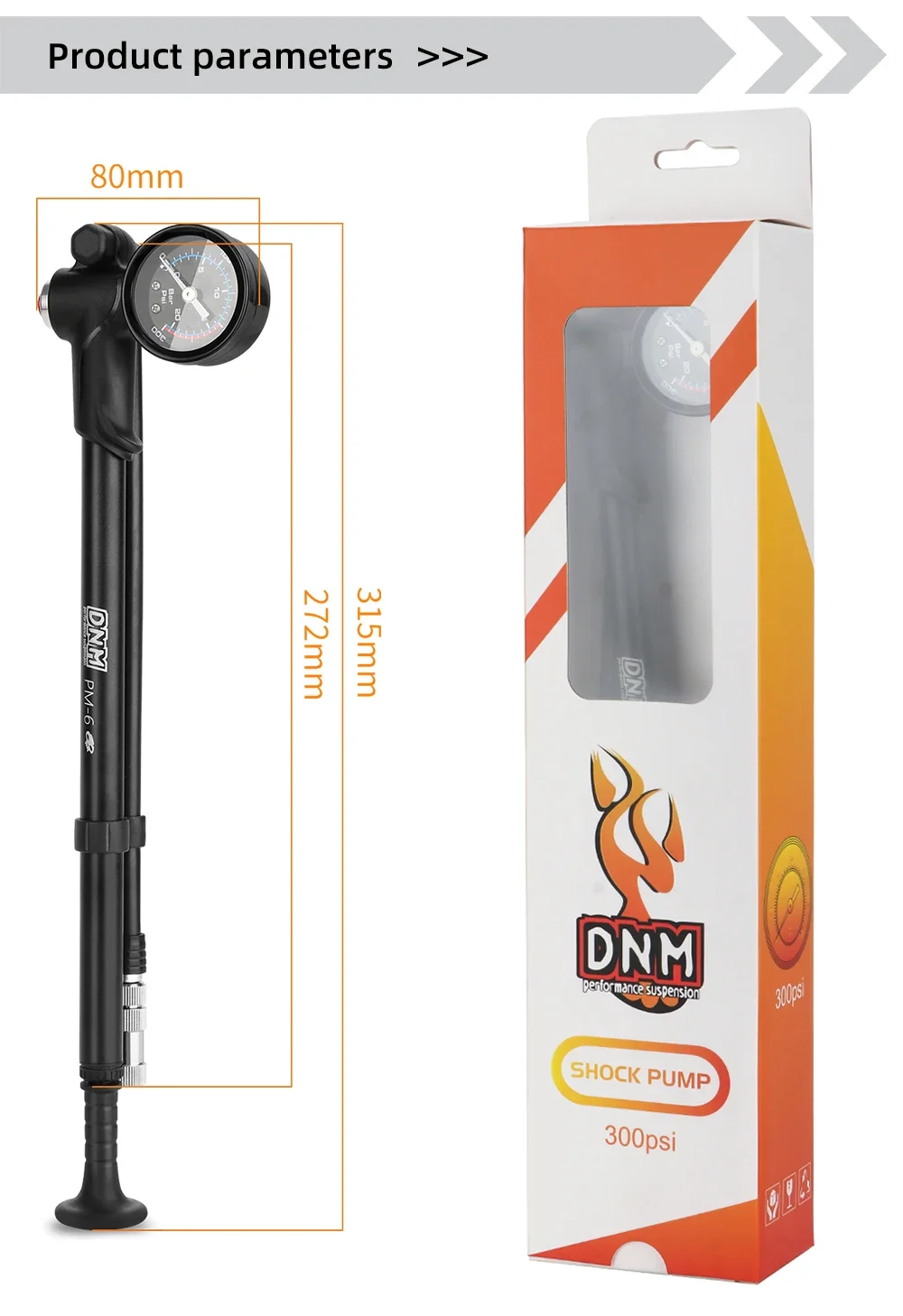 Pompa Alta Pressione Per Bicicletta - Pompa Forcella Ammortizzatori 300 PSI - Foto 11