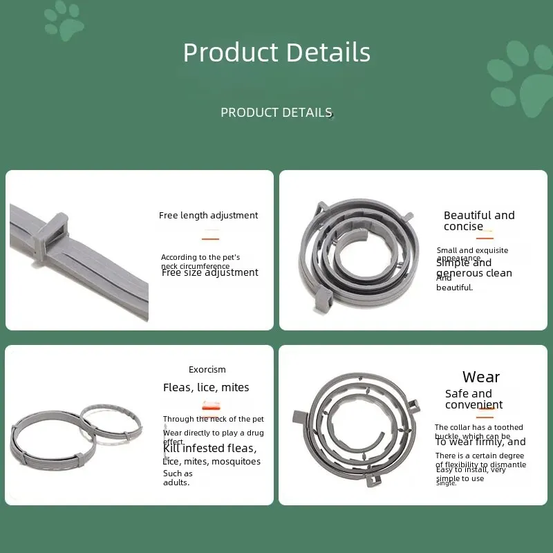 4-season Universal Use Cat Dog Ring Anti-lice Necklace Pet Body External Pest Repellent Cat Dog Ring Box Orange Blue Pink Box