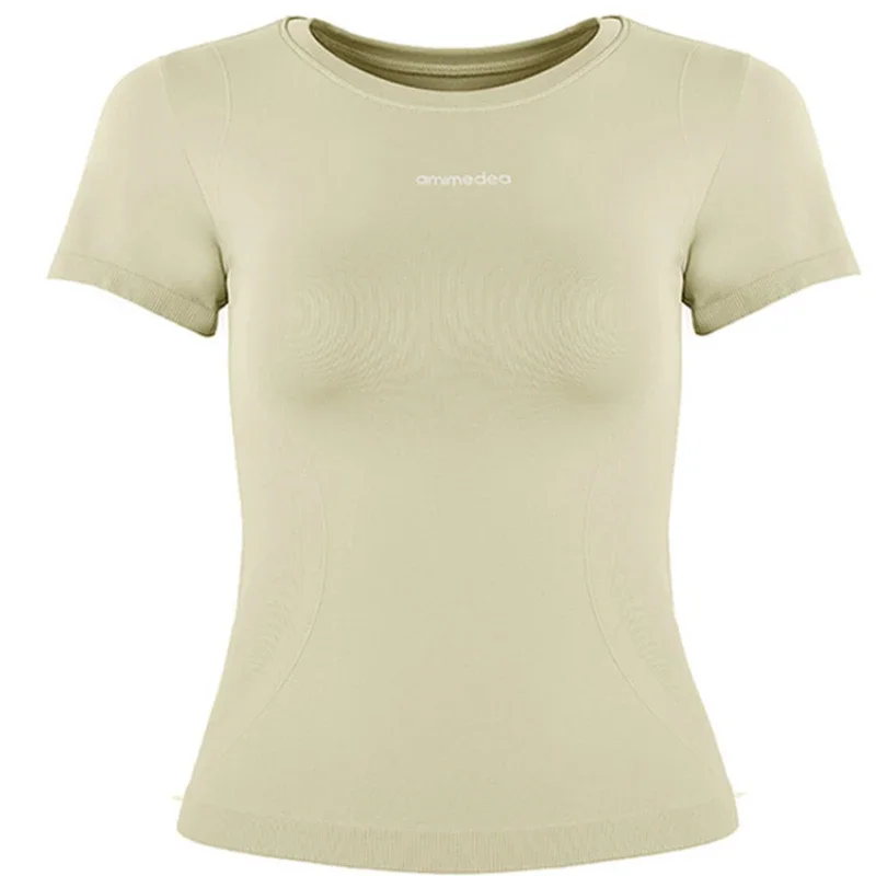 Quick-drying Slim Fit Crew Neck Short Sleeve Yoga Fitness Shirt Softness Breathable Gym Running Workout Tops for Women Gym Tops