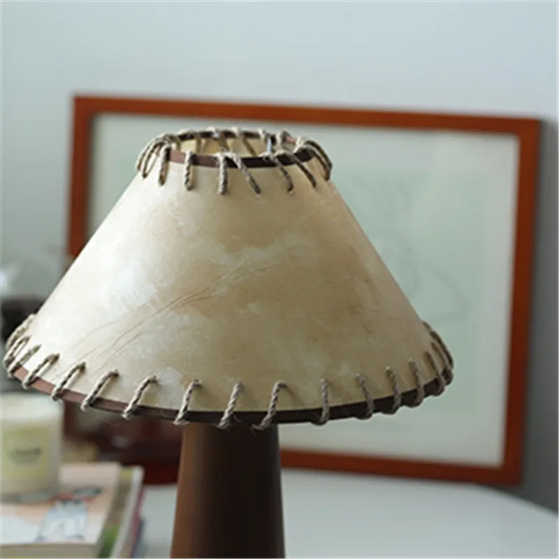 Wabi sabi 원단 책상 램프, 레트로 원목 램프, 실내 장식 분위기, 침실 침대 옆 램프, 거실, 티 룸, 공부 램프