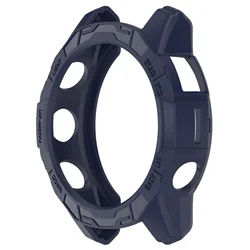Durable Silicone Protective Bumper Case with Hollow Shell Design for Garmin Fenix 7 7Pro (Midnight Blue)