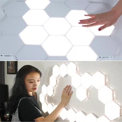 1-24 PCS Touch Sensor LED Night Light Sensitive Hexagonal LED Quantum Lamp Modular Hexagons Creative Decoration Wall Lamp