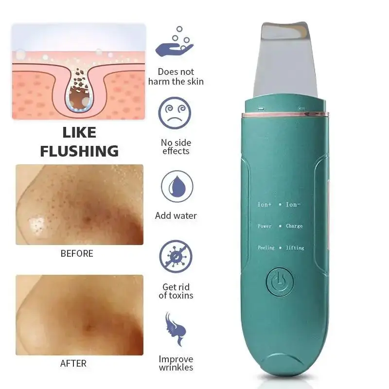 Ultrasonic Facial Cleanser-Rechargeable Ionic Pore Cleaner, Portable Skin Scrubber & Beauty Device for Home Spa Skincare