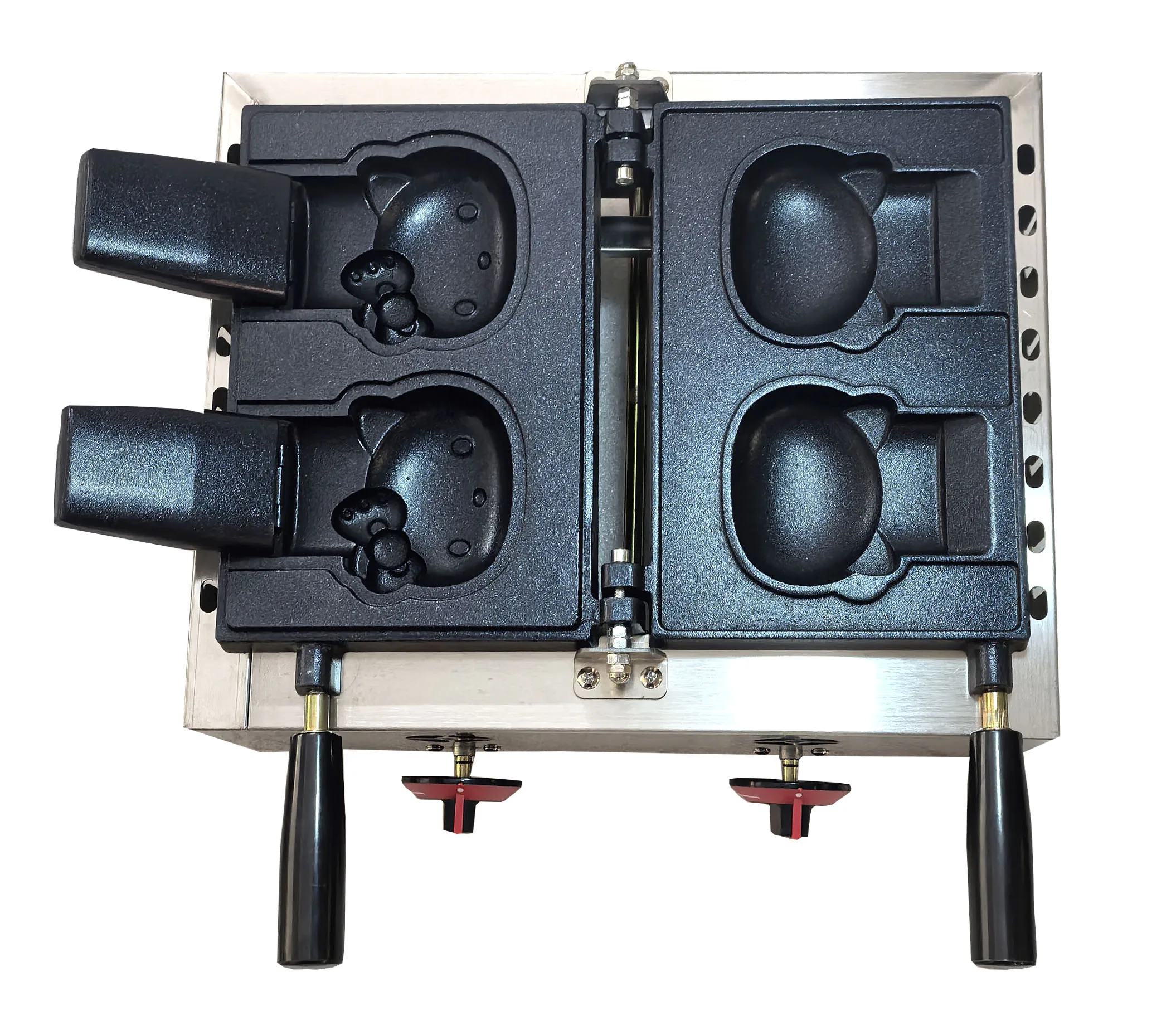 Gas-Powered Kitty Taiyaki & Ice Cream Waffle Cone Maker – Charming Open-Mouth Design