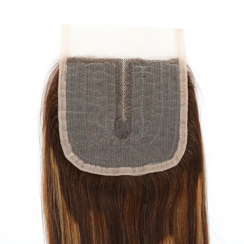 P4/27 Highlight Color 4x1 T Part Lace Closure Brazilian Straight Hair Human Hair Closure For Black Woman Soft and Silky