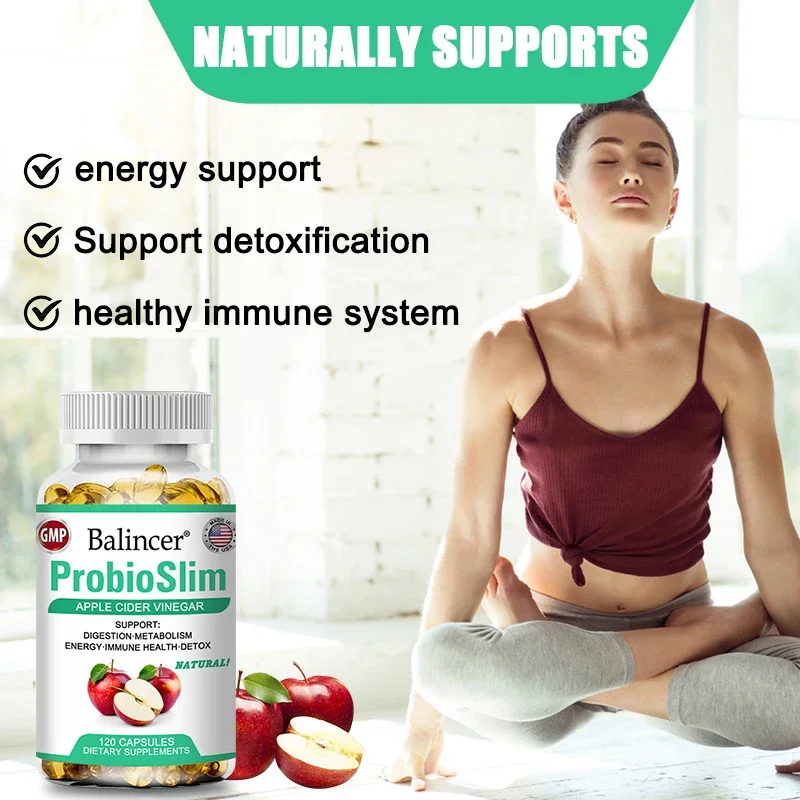 Probiotic Apple Cider Vinegar Supplement-Contains Prebiotics for Digestion, Metabolism, Immune Health, Energy, Detoxification