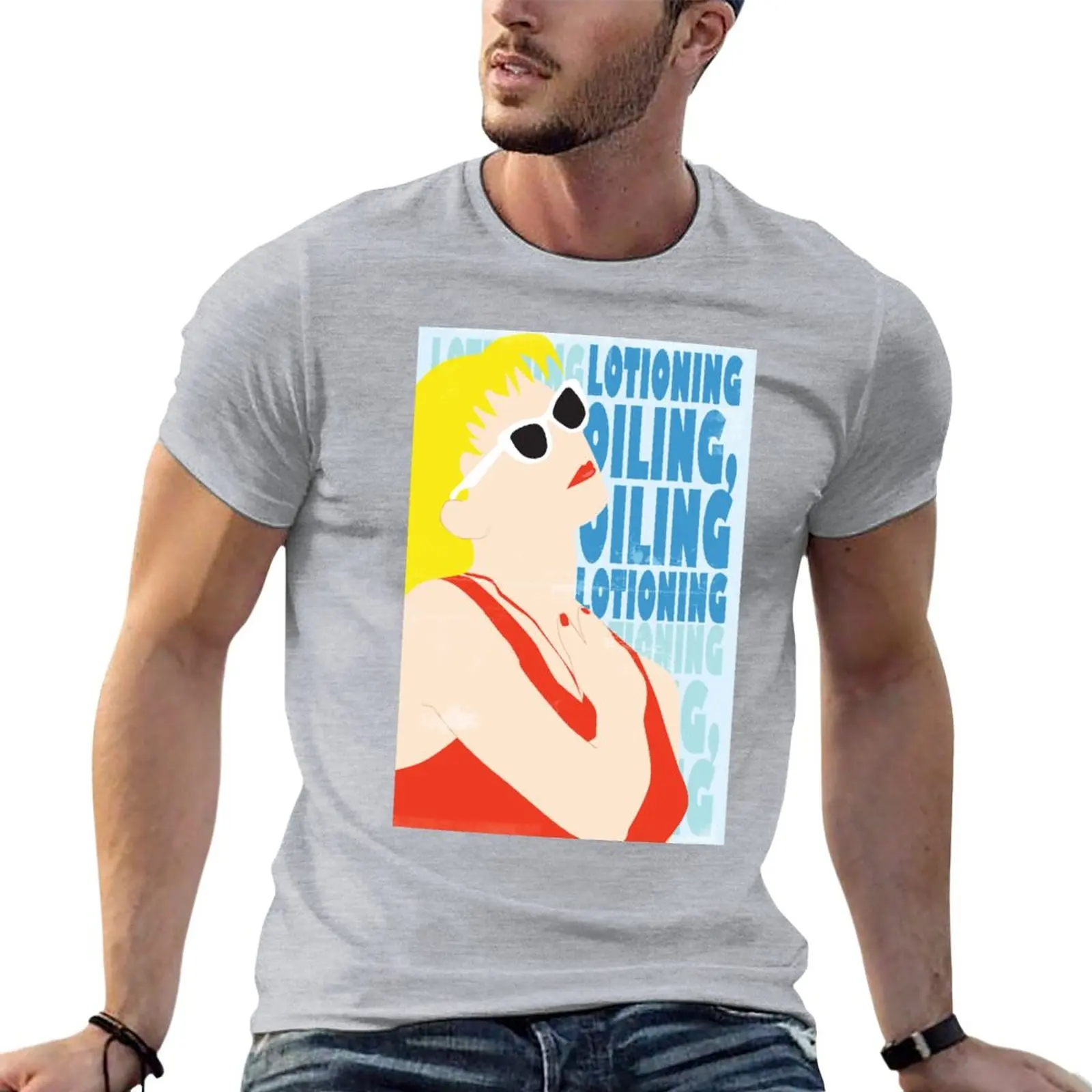

Oiling and Lotioning T-Shirt funnys quick drying summer tops tees mens graphic t-shirts big and tall