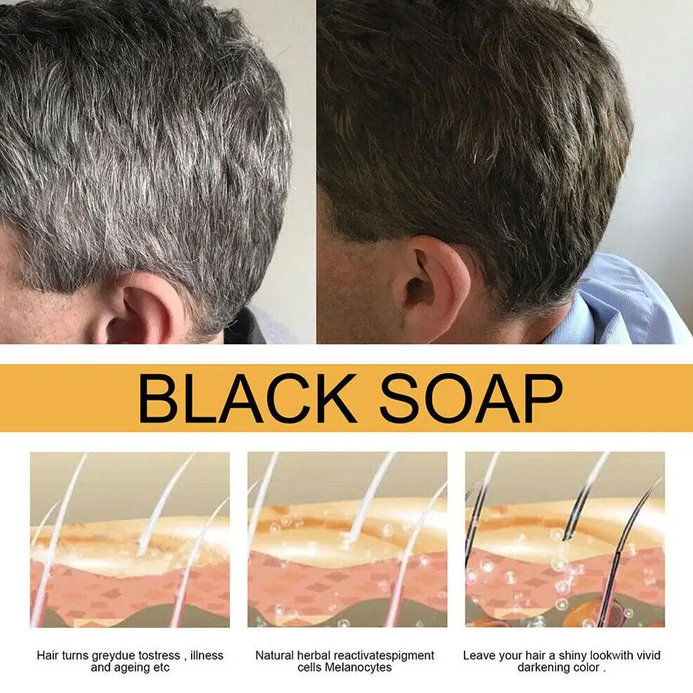 Description Picture 6 of itemNew Hair Darkening Soap Shampoo Bar Fast Effective Repair Gray White Color Dye Body Natural Organic Conditioner Beauty Health