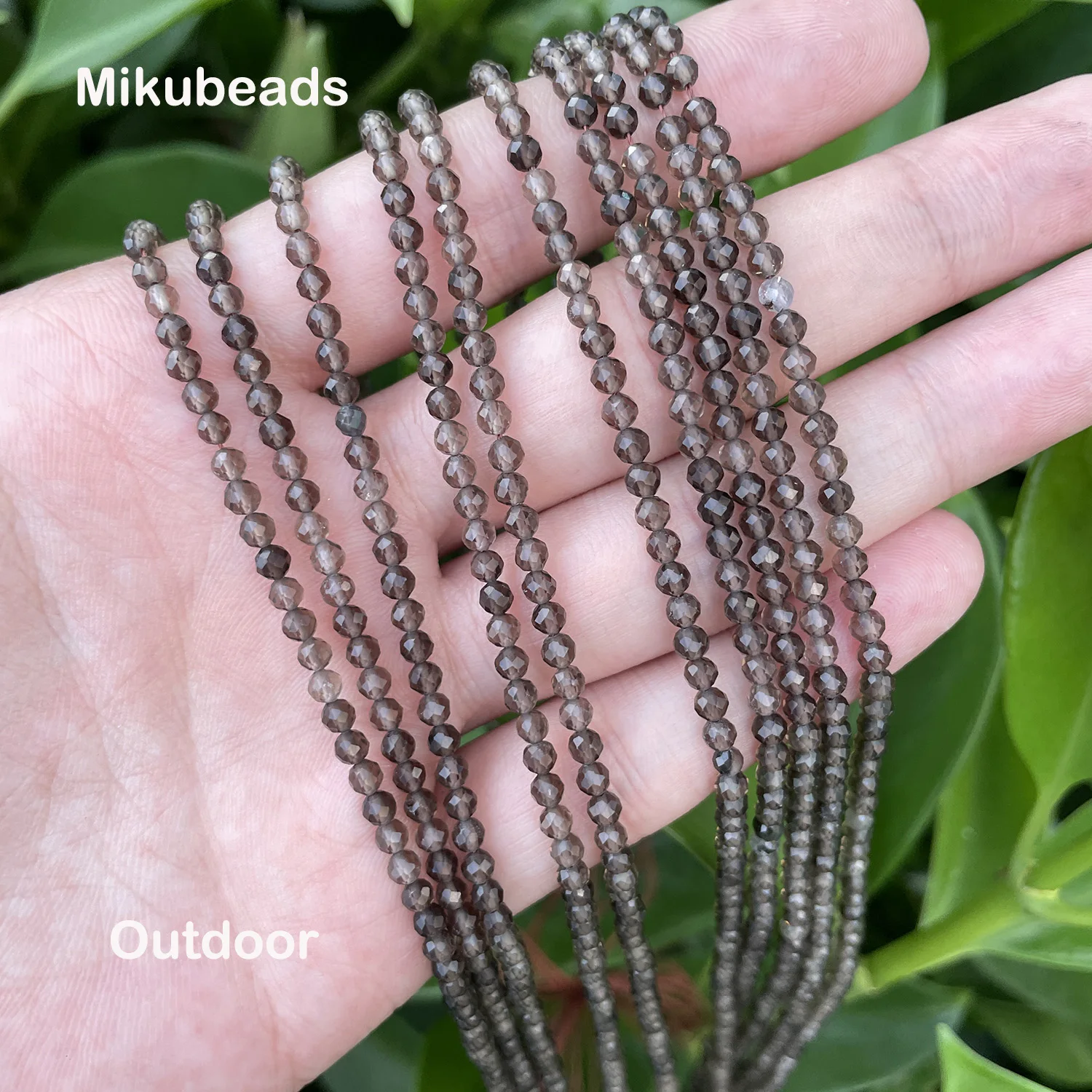 Wholesale Natural Smoky Quartz 3mm 4mm Round Faceted Loose Beads For Jewelry Making Bracelet Necklace DIY Free Shipping 2