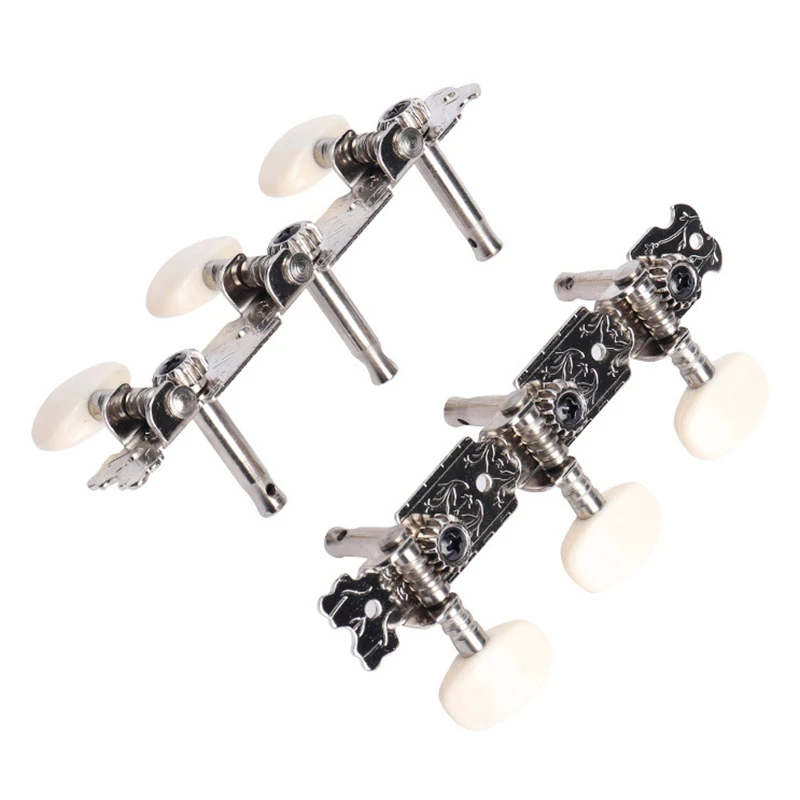 Guitar String Tuning Pegs Machine Heads 1Pair 3R3L White Button Tuners Accessories