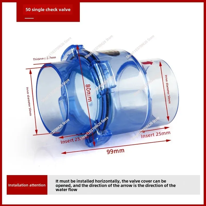 50mm flap UPVC transparent check valve Drainpipe Non-return Flap Valve Combination sets Kitchen sewer deodorization
