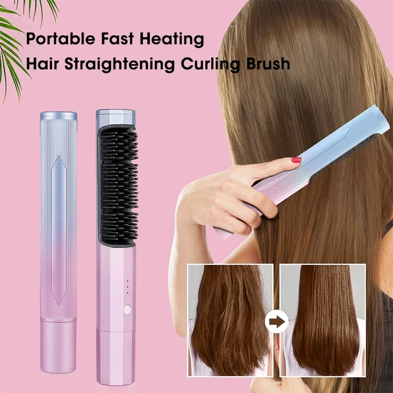 Electric Hair Brush Straightening Brush Hot Heating Comb Men Beard Hair Wigs Professional Straightener Curlers for Women