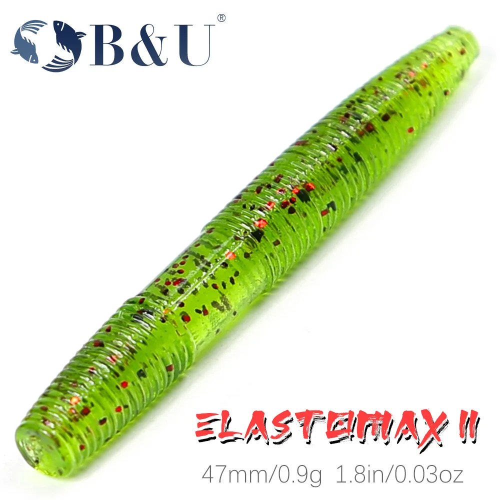 B & U 47Mm Tpe Floating Senko Worms Bass Fishing Lure Plastica Morbida Esca Artificiale Ned Wacky Rig Senza Peso Leurre Souple Wobbler