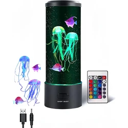 Creative Jellyfish Light Led Aquarium Night Light Multicolor Lighting Remote Control Fantasy Bedside Lamps Christmas Gift ForKid