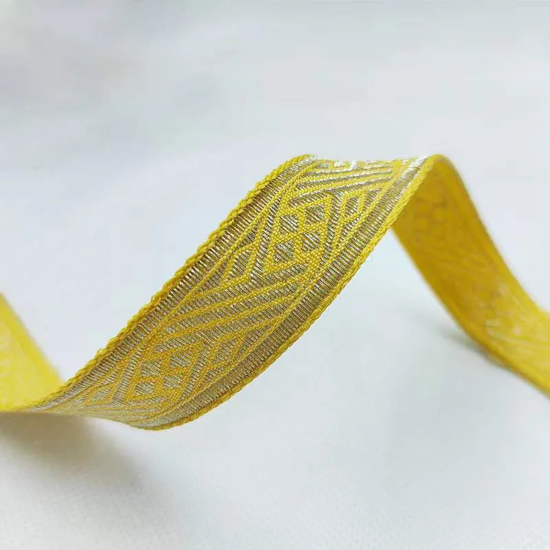 레트로 자수 골드 리본 레이스 2.2CM 5 야드 자카드 짠 리본 DIY 가운 가장자리, 홈 섬유 헤밍 재봉 액세서리