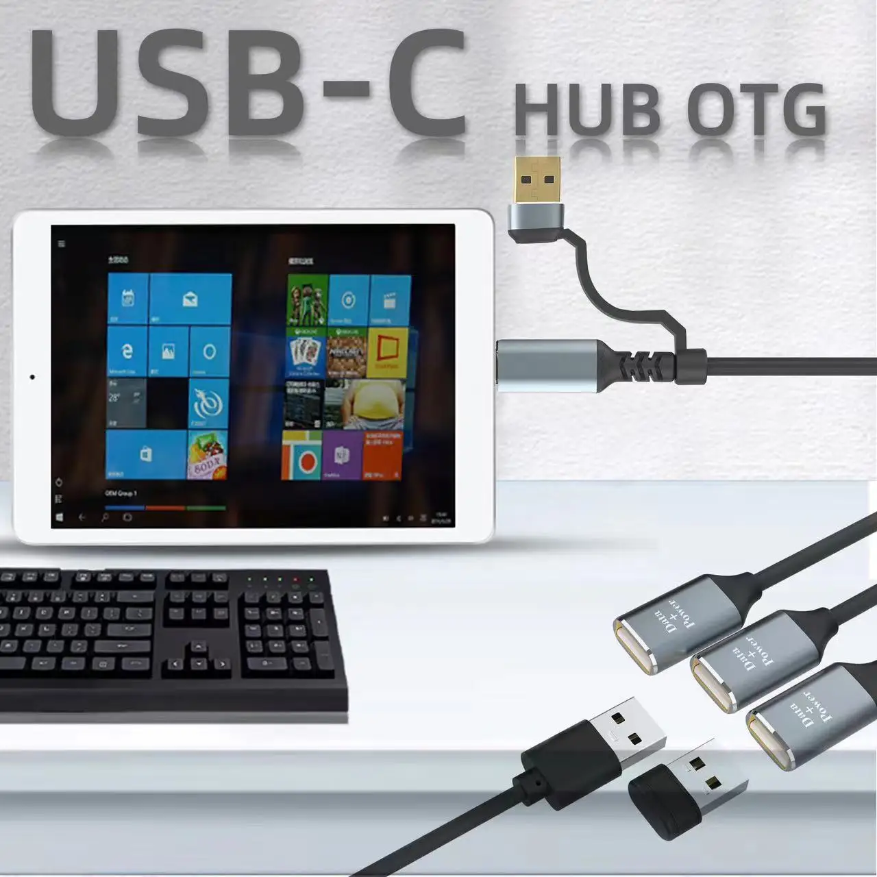 Produktbild von USB C Auf Dual USB Adapter - Typ C Splitter Mit 2 USB Ports Für IPhone, MacBook, IPad & Mehr