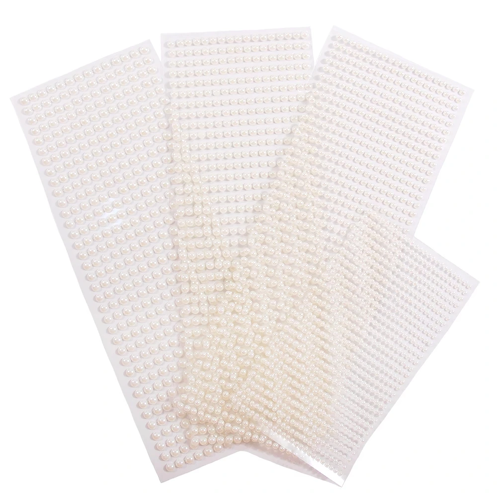 3mm/4mm/5mm/6mm White/Beige/Color Pearl Sticker Decor Rhinestones DIY Charm Clothes Nails Home Accessories