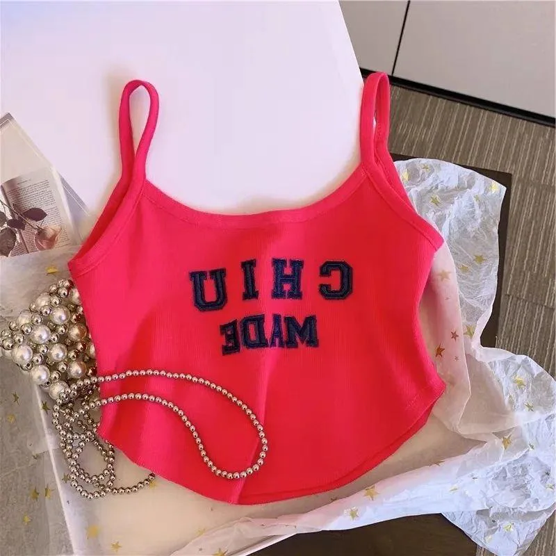Summer baby girls vest sling children Korean style letters kids crop top clothes toddler tank top camis 2 to 10 years