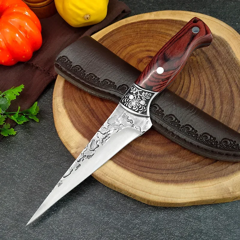 Kitchen Knife Forged Slaughtering Boning Meat Cleaver Fish Fillet Cutting Meat Fish Sushi Utility Paring