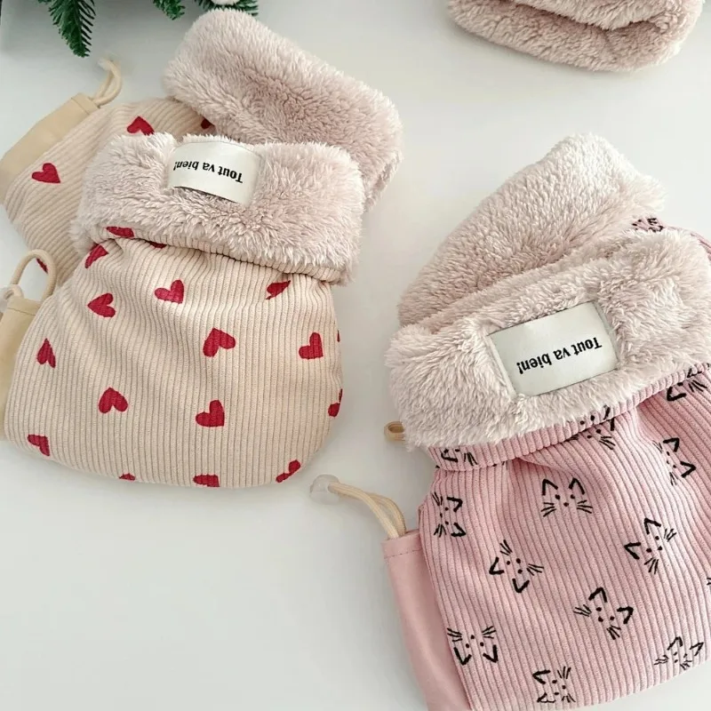 2-12Y New Windproof Infant Stroller Gloves Children Outdoor Sports Mittens Cartoon Printed Hands Warmer Scooter Gloves Accessory