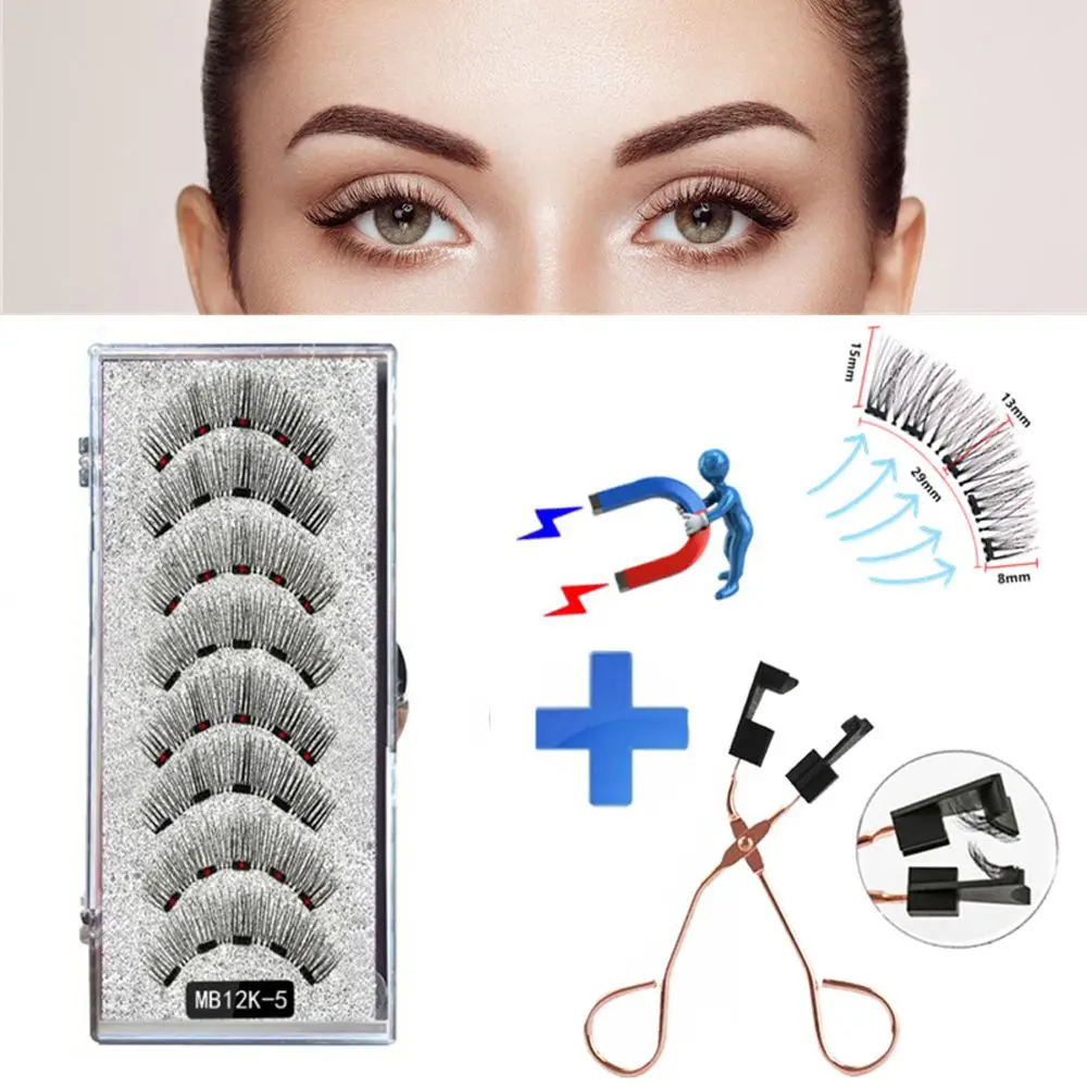 

Fairy Full Strip Eyelash 5 Magnets Lashes 3d Magnetic Eyelashes False Eyelashes Thick Curling Lashes Extension Makeup Tools