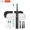 Fairywill Sonic Electric Toothbrush FW-D7 set USB Charge Toothbrushes case for Adult with tooth brush Heads 5 Mode Smart Time 1