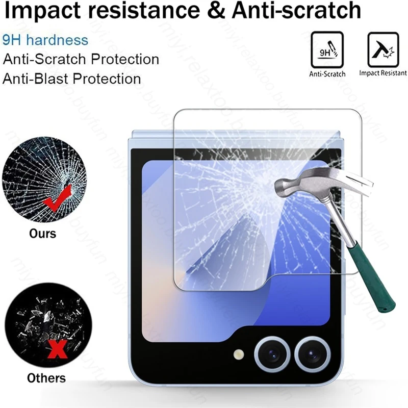2-Pack Tempered Glass Back Screen Protector for Samsung Galaxy Z Flip