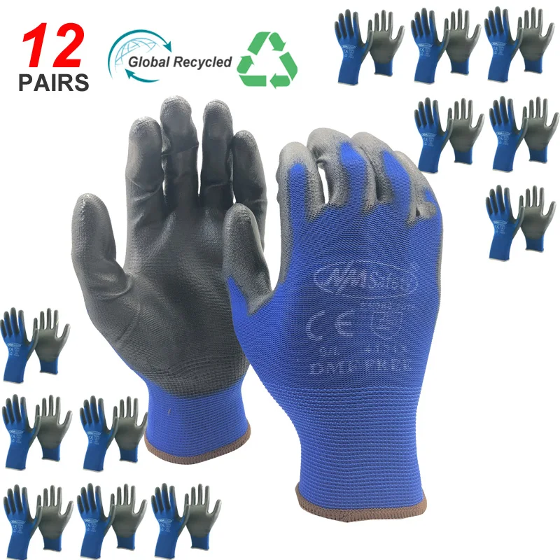 Nmsafety 24 Pces/12 Pares Luvas De Trabalho De Segurança Para Construção  Segurança Jardim Borracha Malha Industrial Luva De Trabalho De Proteção -  Luvas De Segurança - AliExpress