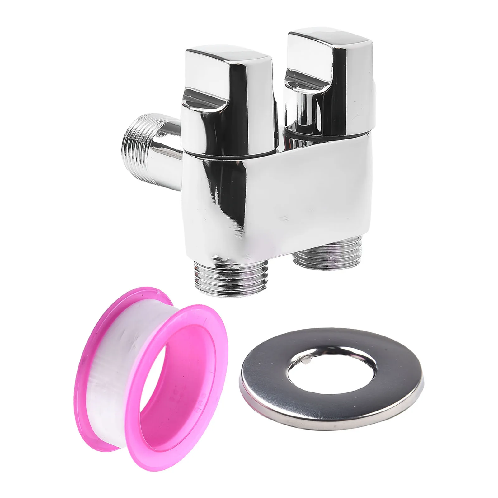 Zinc Alloy Angle Valve Wall Mount Toilet Bidet Sprayer Set One In Two Out Water Cleaning Sprayer For Bathroom Toilet Accessories 3