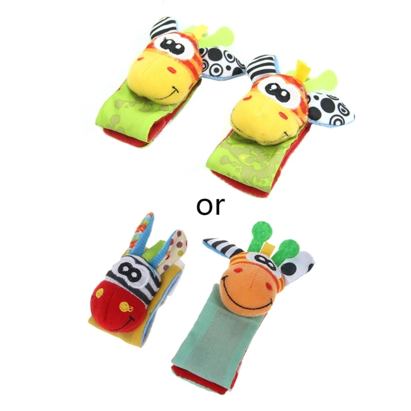 

Animal Infant Baby Kids Hand Wrist Bells Foot Sock Rattles Soft New