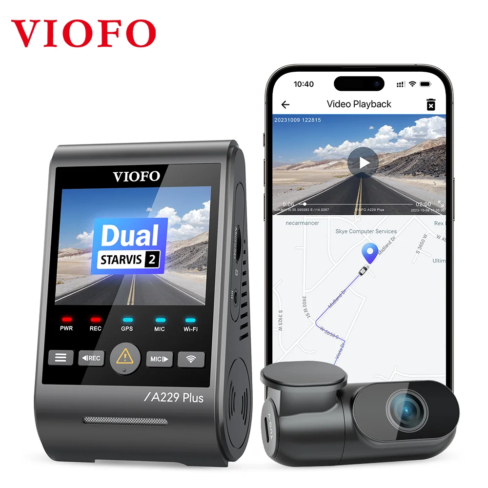 Viofo A229 Plus Car Dvr 2K Hdr Videoregistratore 5Ghz Wi-Fi Gps Voice Control Dash Camera Con Sony Starvis 2 Sensor Visione Notturna