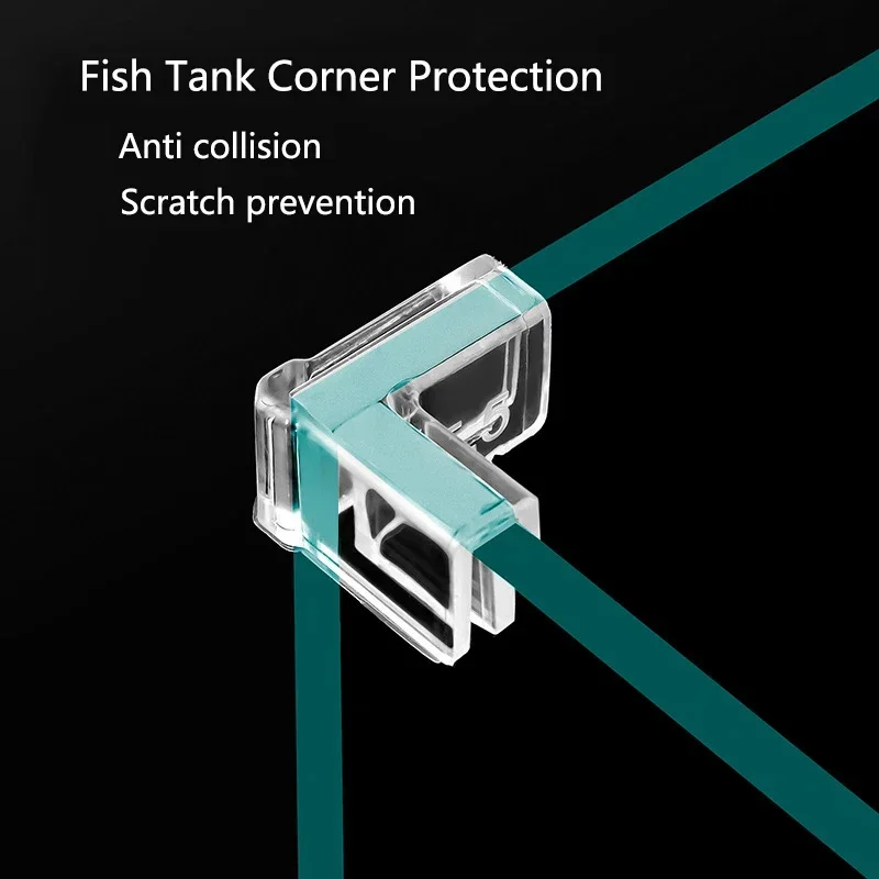 Fish Tank Corner Protector 4pcs 5mm Plastic Anti-collision Adhesive Free Protective Cover Aquarium Accessories