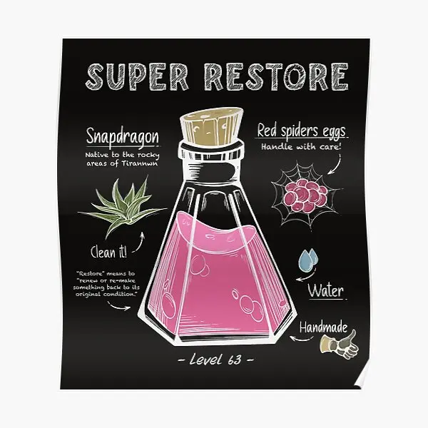 

Супервосстанавливающий постер с рецептом зелья, декоративное настенное украшение, винтажное художественное оформление комнаты, домашняя СТЕНА картина написанная в стиле модерн, смешной, без рамки