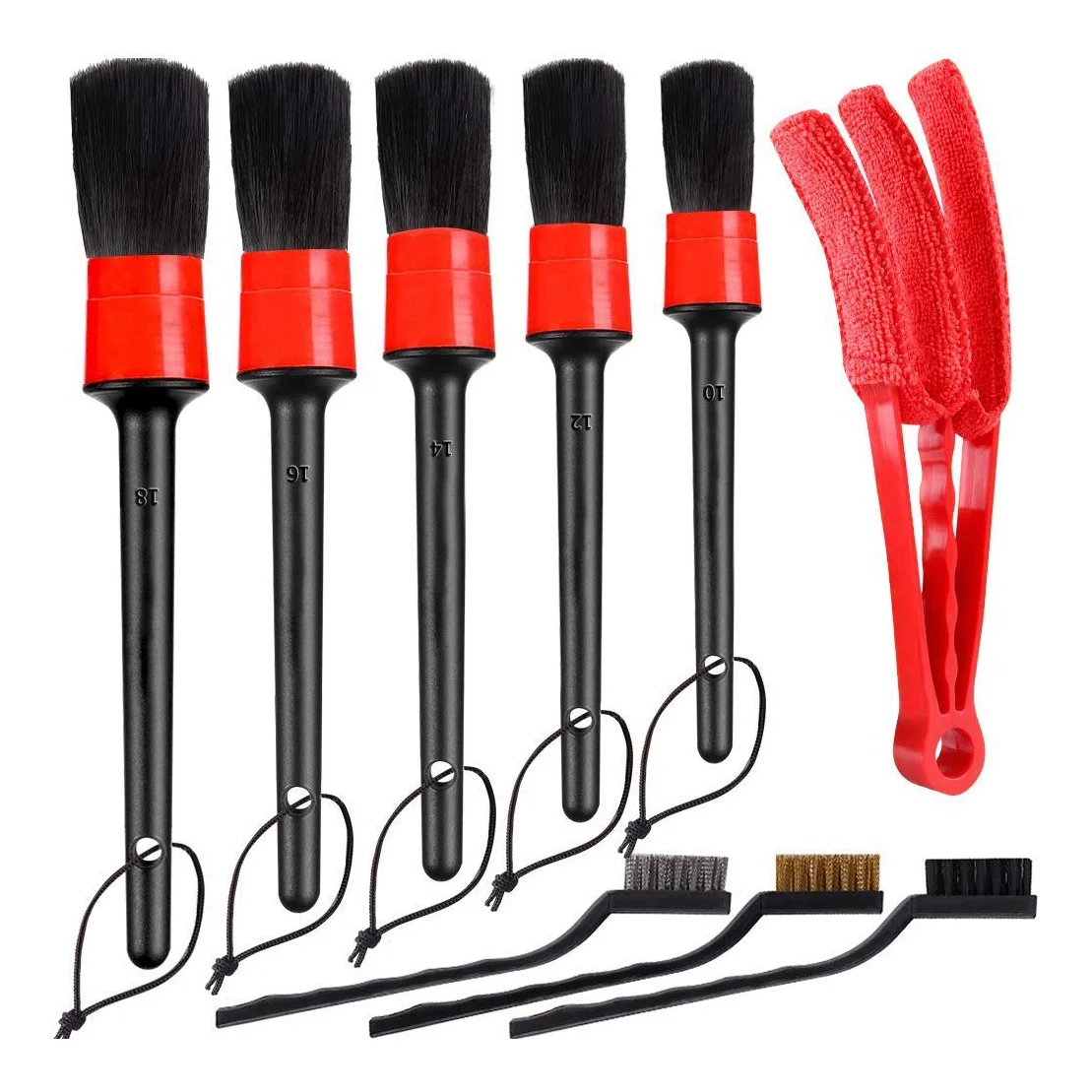 

Car Detailing Brush Auto Detail Brush Set Boar Hair Automotive Detail Brushes Kit for Cleaning Car Interior Exterior, Vehicles