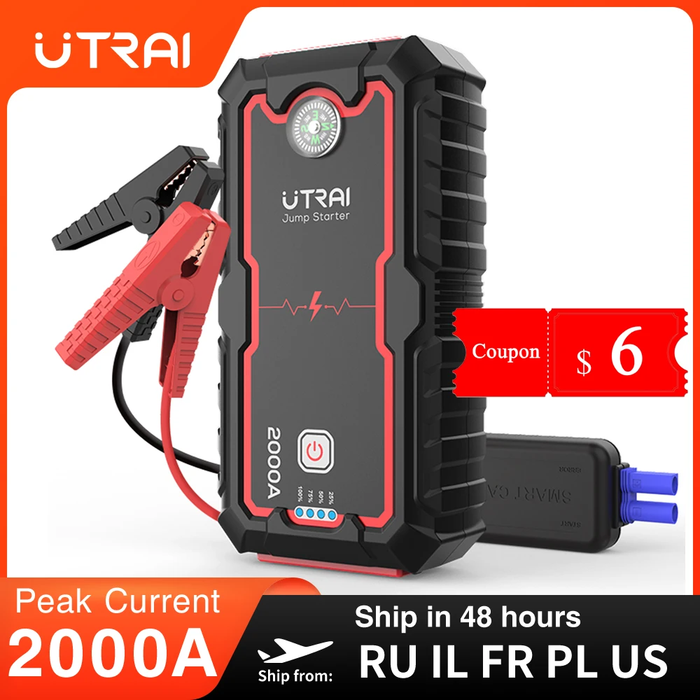 Utrai 22000Mah Batteria Jump Starter 2000A Per 8.0L/6.0L Emergenza Auto Jump Starter Power Bank Caricabatterie Auto Propulsione Booster