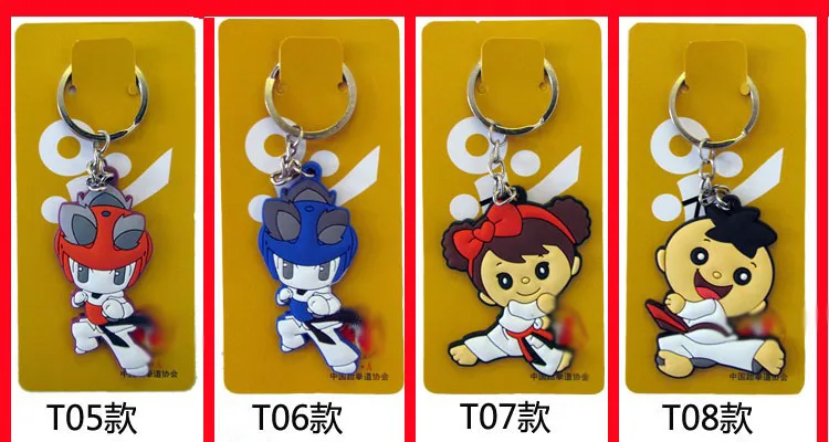 Description Picture 3 of item6 Pcs Taekwondo Keychain Souvenir Cartoon Sport Gifts For Birthday Keepsake Pendant Key Button Key Ring