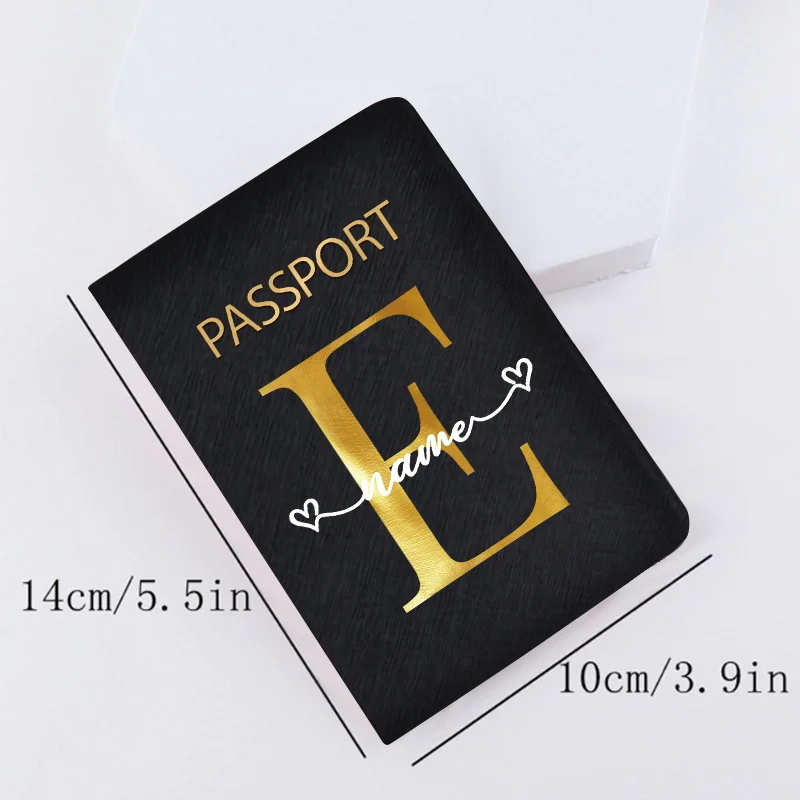 Porte-passeport en cuir PU pour hommes et femmes, accessoires de voyage, nom personnalisé, couverture d'identité, carte bancaire portable, étui portefeuille d'affaires