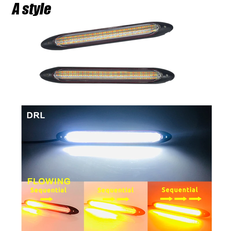 Striscia LED Sequenziale Da 60 Cm Per Auto &ndash; Colore Rosso Che Diventa Giallo Per Frecce E Luci DRL