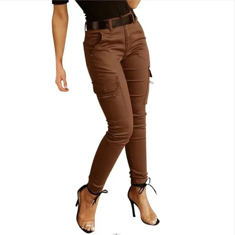 Spring Summer Streetwear Pants Solid Slim Cargo Pants Trousers Fashion Women Joggers Pantalon Mujer Pockets Clothes 26211