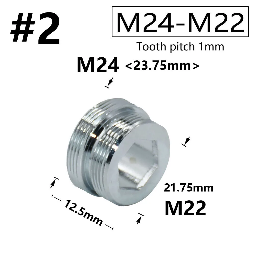 Brass Silver Water Faucet Coupler M16 M18 M20 M22 M24 M28 Thread Connector Fittings For Bubbler Kitchen And Bathroom