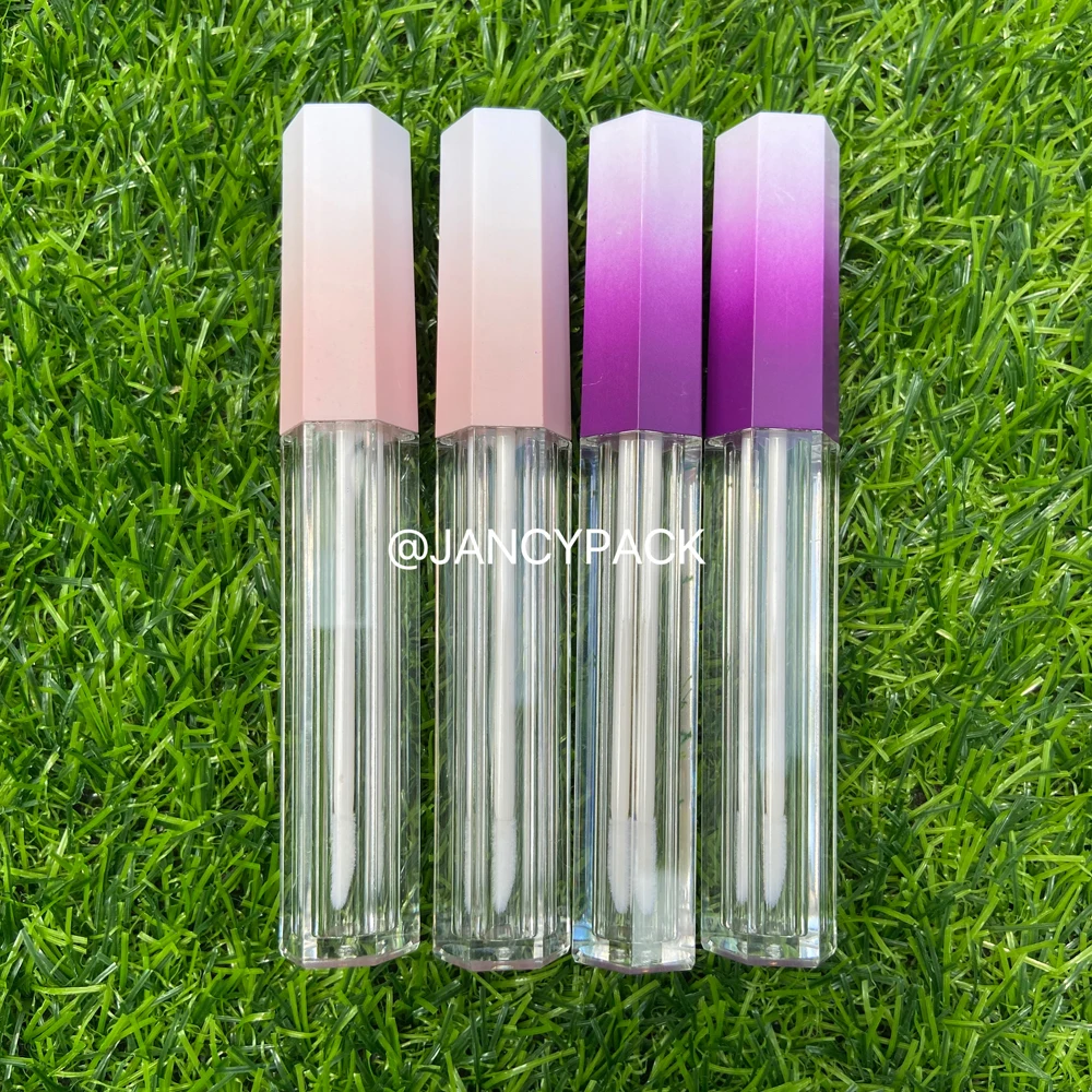 

5ml Gradient Pink Purple Color Plastic Lip Balm Tube Lipstick Mini Sample Cosmetic Container Lip Glaze Tubes Lip Gloss Tube