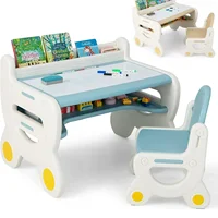 Kids Table and Chair Set, Plastic Children Activity Table with Chair, Toddler Table and Chair Set for Reading,Drawing,Snack Time 1