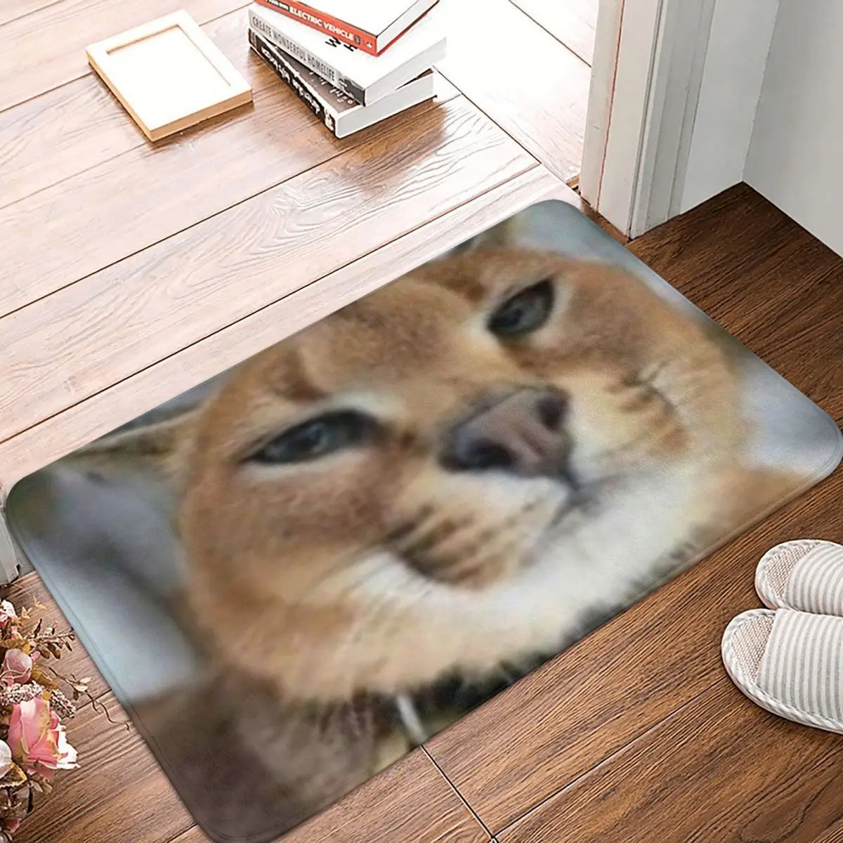 Googas Big Floppa Cat Non slip Rug Doormat Kitchen Mat Floor Carpet Decorative