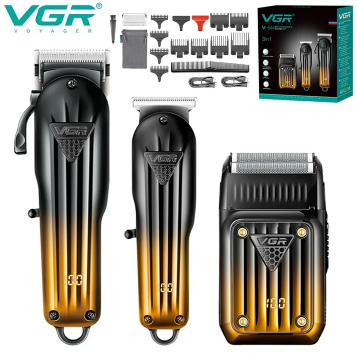 VGR Hair Trimmer Professional Electric Shaver Adjustable Trimmer Barber Clippers Beard Razors Foil Shaver for Men V-644 hair clipper,electric shaver,hair trimmer