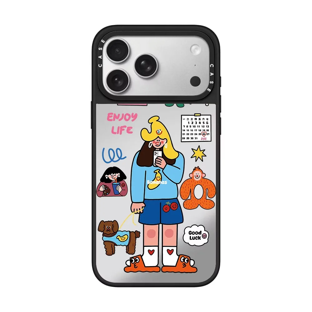 Self-Disciplined Girl Mirror Phone Case – Creative and Cute Design with Drop-Proof Protection