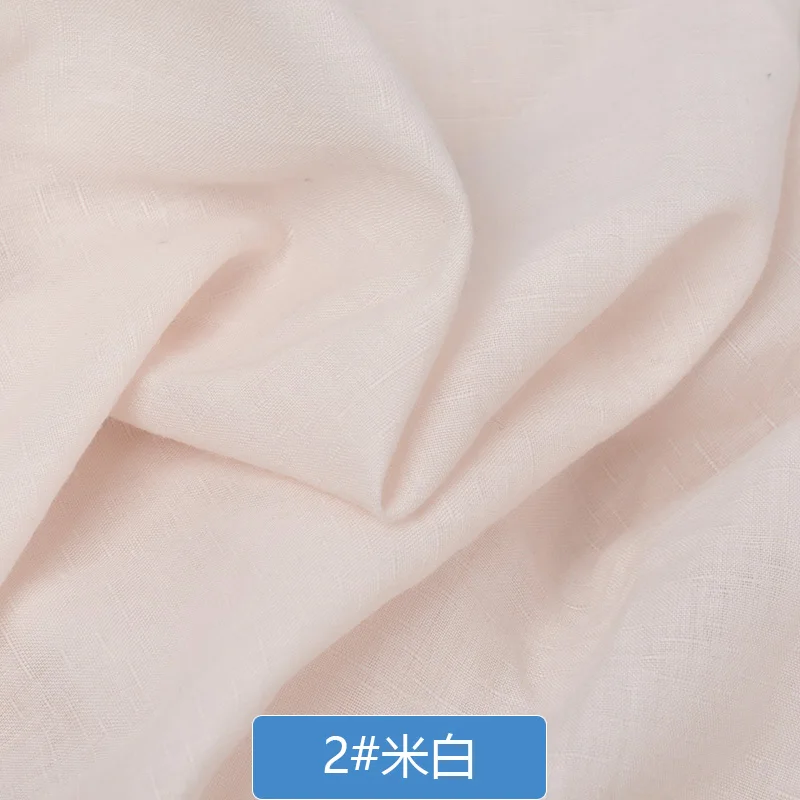 단색 코튼 린넨 얇은 원단 수제 의류 드레스, 대나무 슬럽, DIY 바느질 드레스 배경 공예 재료, 50x140cm